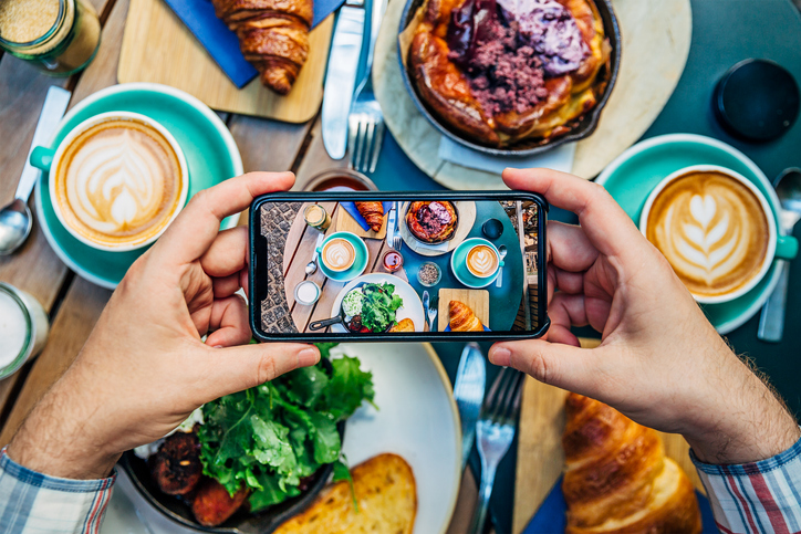 Taking a photo of food