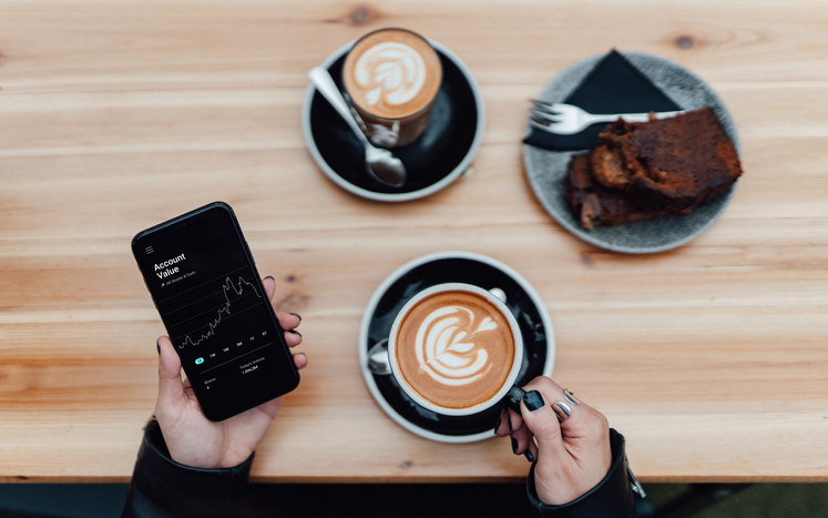 Stock Image coffee and phone