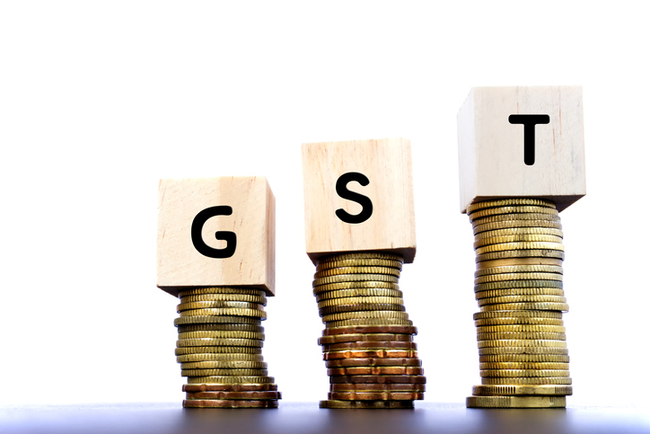 Business and Finance Concept - Coin, Currency, Financial Item, Graph, Taxes, Government Tax Service - GST